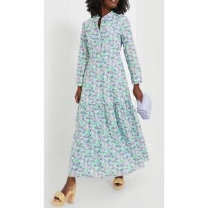 Tuckernuck Hyacinth House Multi Floral Bellflower Long Sleeve Maxi Dress NWT XXS